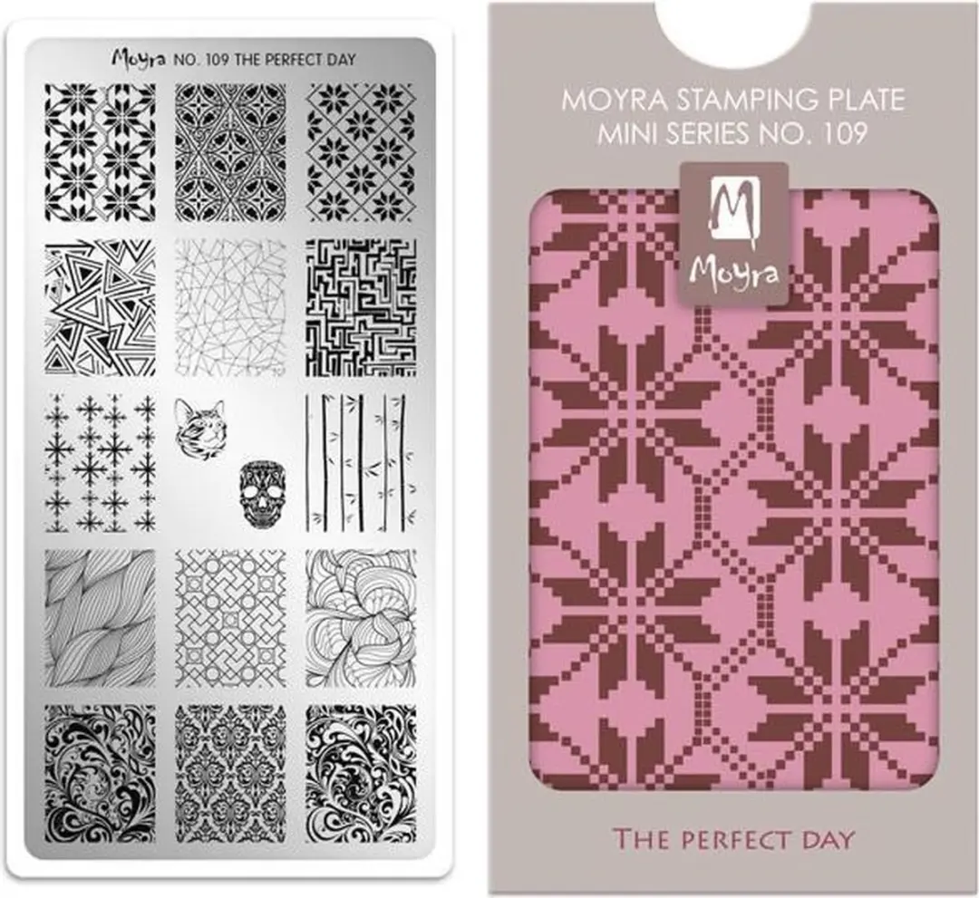 Moyra Mini Stamping Plate M109 The Perfect Day