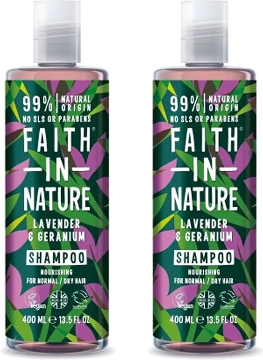 Faith In Nature Lavendel & Geranium Shampoo 2x400ml