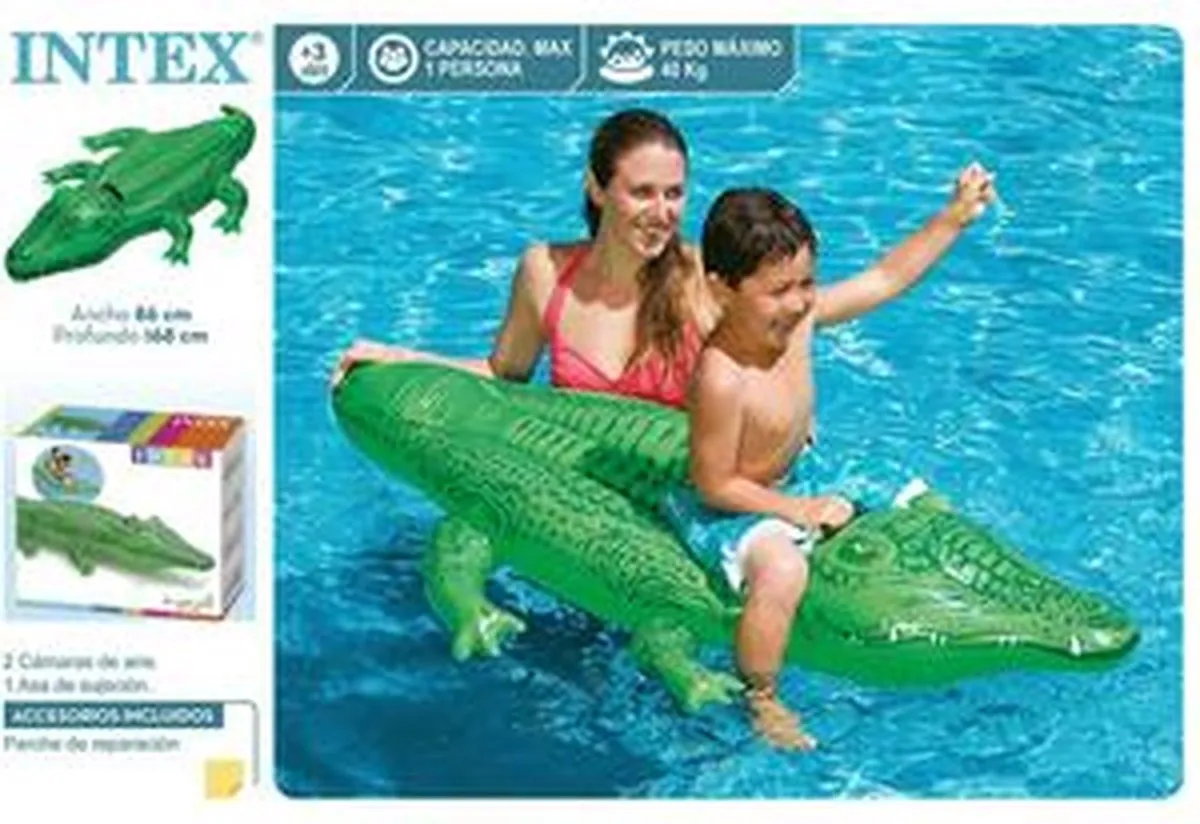 Intex Water Ride-on Krokodil 168x86cm - Groen