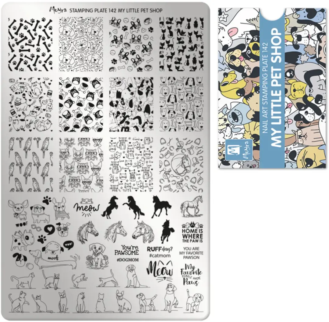Moyra Stamping Plate 142 MY LITTLE PET SHOP