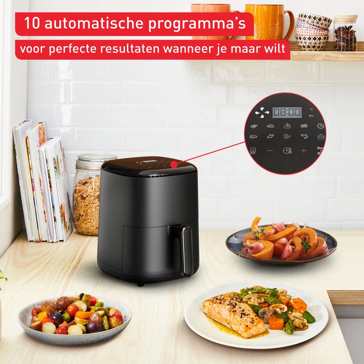 Tefal Easy Fry Compact EY1458 Airfryer 1300W - 3L - Zwart - afbeelding 6 van 6