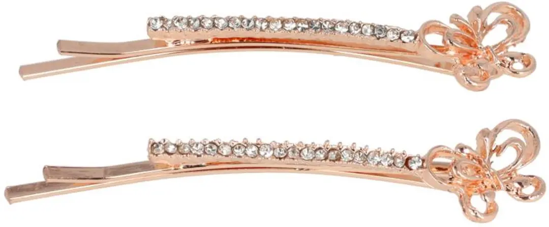 Haarsoires Haarspeld Schuifspeldjes 6cm - Koper - Strass - 2 Stuks
