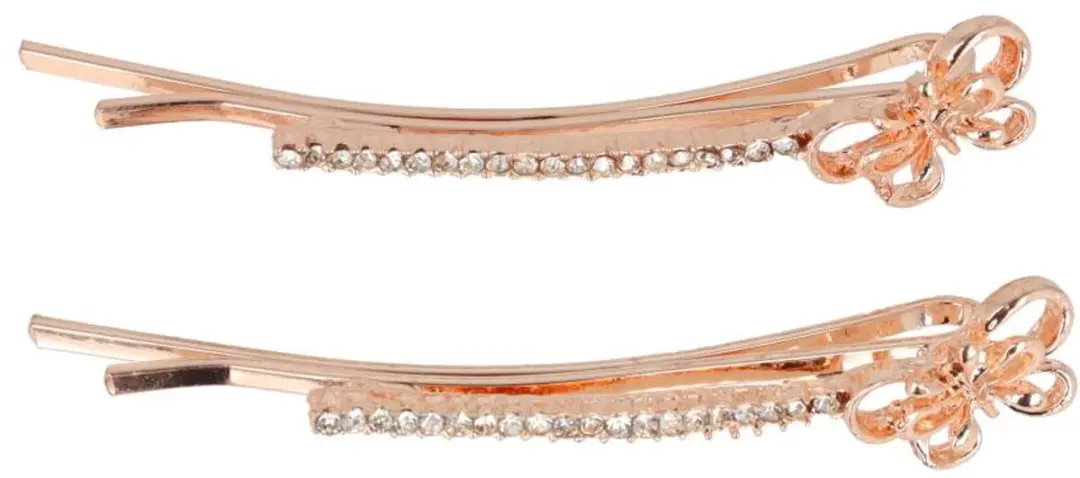 Haarsoires Haarspeld Schuifspeldjes 6cm - Koper - Strass - 2 Stuks