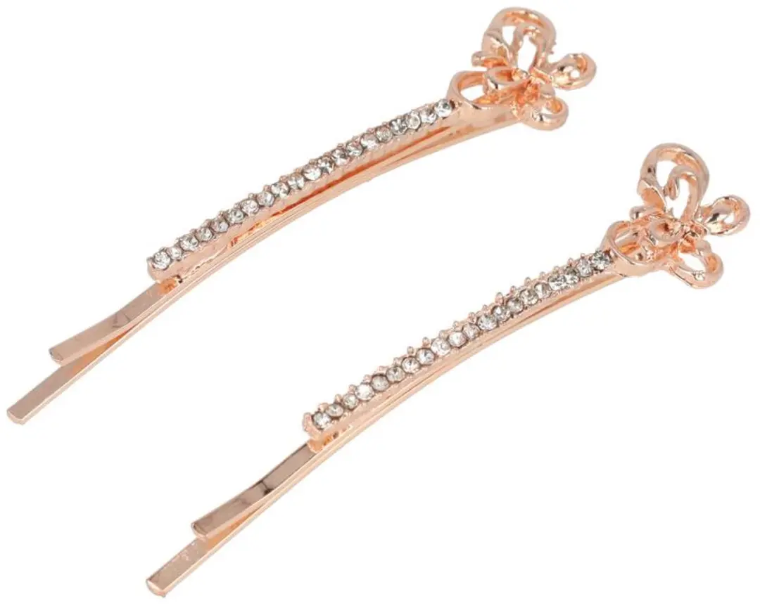 Haarsoires Haarspeld Schuifspeldjes 6cm - Koper - Strass - 2 Stuks