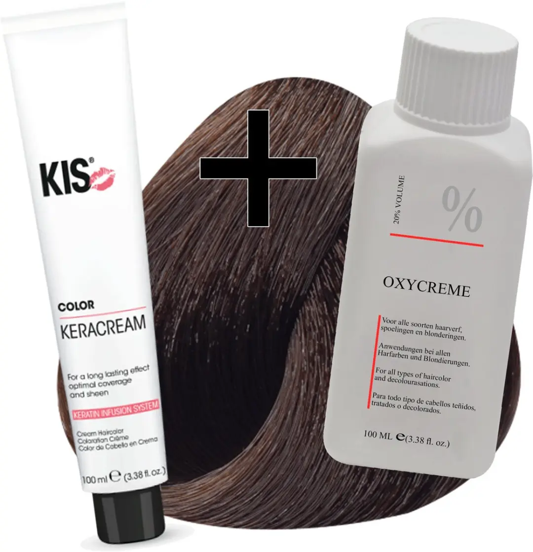 KIS Haarverfset 5E Lichtbruin Espresso 100ml