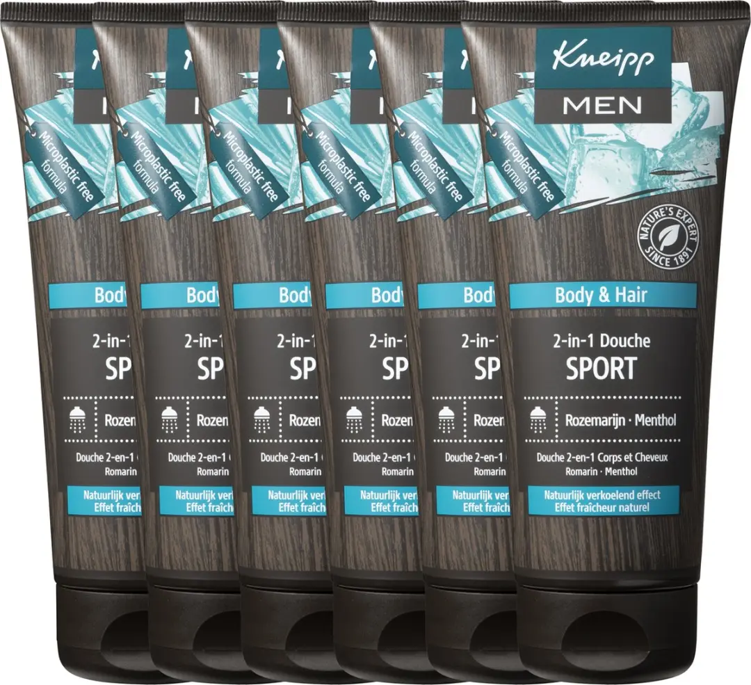 Kneipp Men Sport Douchegel & Shampoo Menthol Rozemarijn 6x200ml