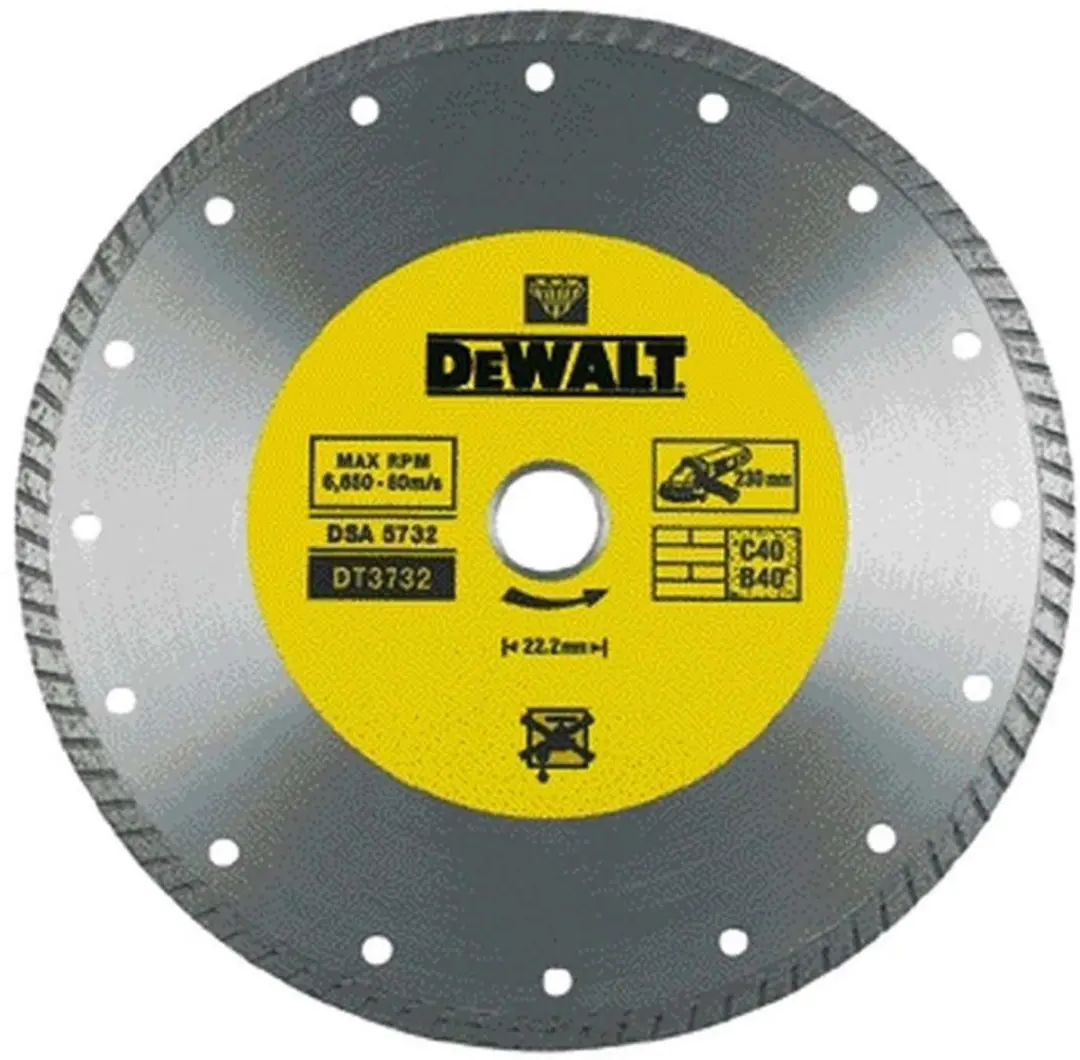 DeWalt DT3732 Diamantschijf Turbo 230x22,23mm - Steen
