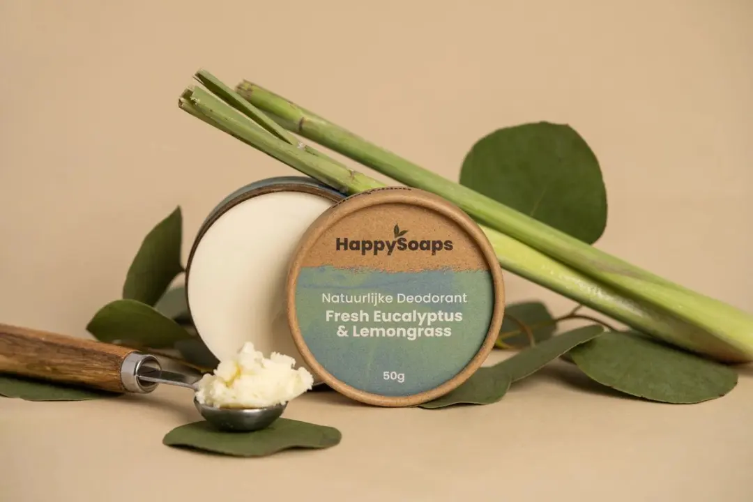 HappySoaps Natuurlijke Deodorant Fresh Eucalyptus 200g - 4 Stuks - afbeelding 2 van 2