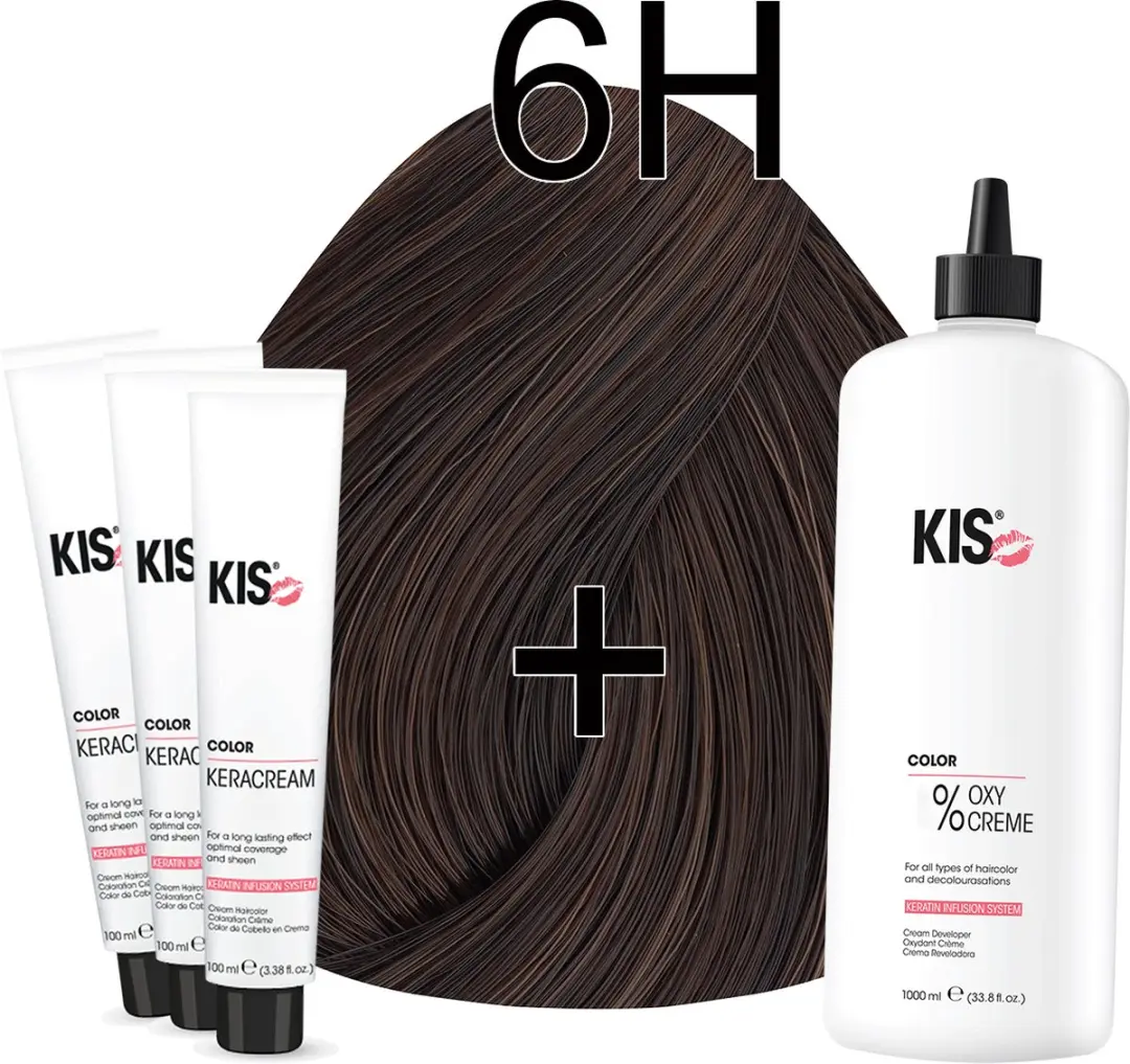 KIS KeraCream Color Donker Hazelnoot Blond Haarverfset 100ml