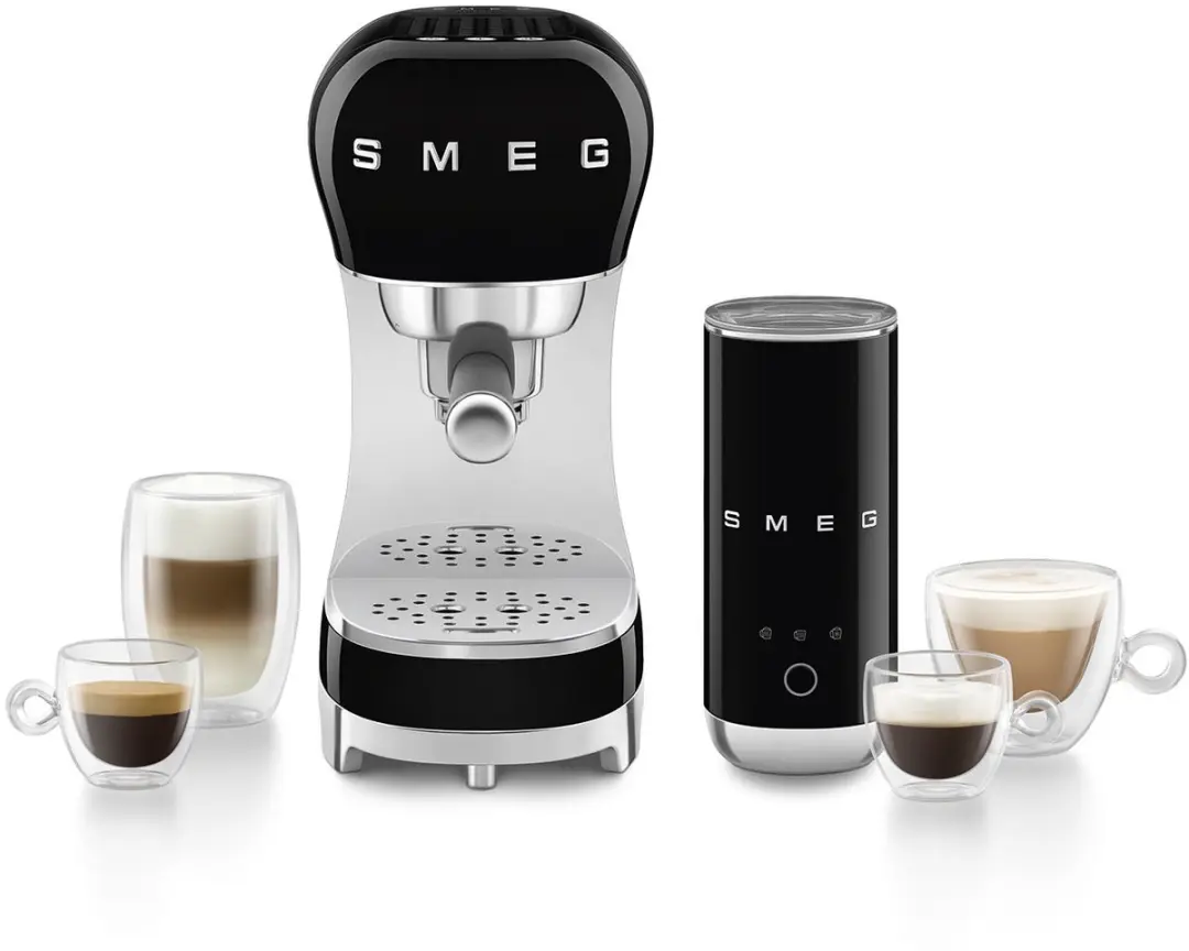 Smeg ECF12BLEU Handmatige Espressomachine - 1,1L - Chroom/Zwart