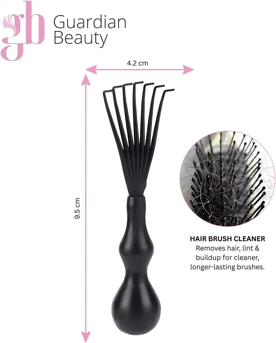 Guardian Beauty Anti Klit Haarborstel - Zwart - 2 Stuks