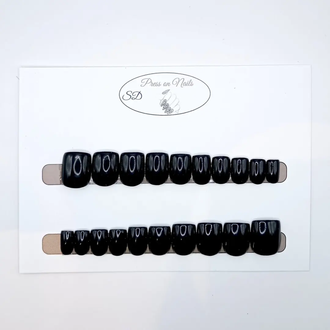 SD Press on Nails B-131 Plaknagels - 20 Stuks - Zwart
