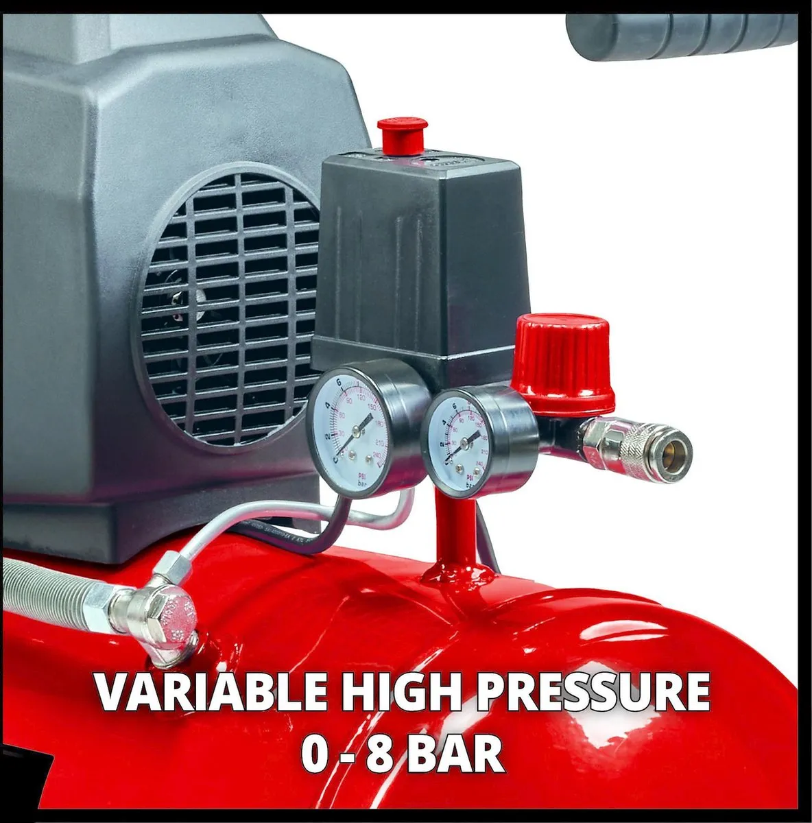 Einhell TC-AC 190/50/8 Compressor - 1500W - 50L - 8 bar - Rood
