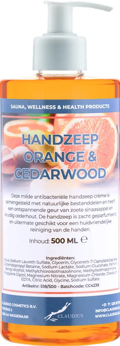 Splashbox Cosmetics Handzeep Sweet Orange & Cedarwood 500ml
