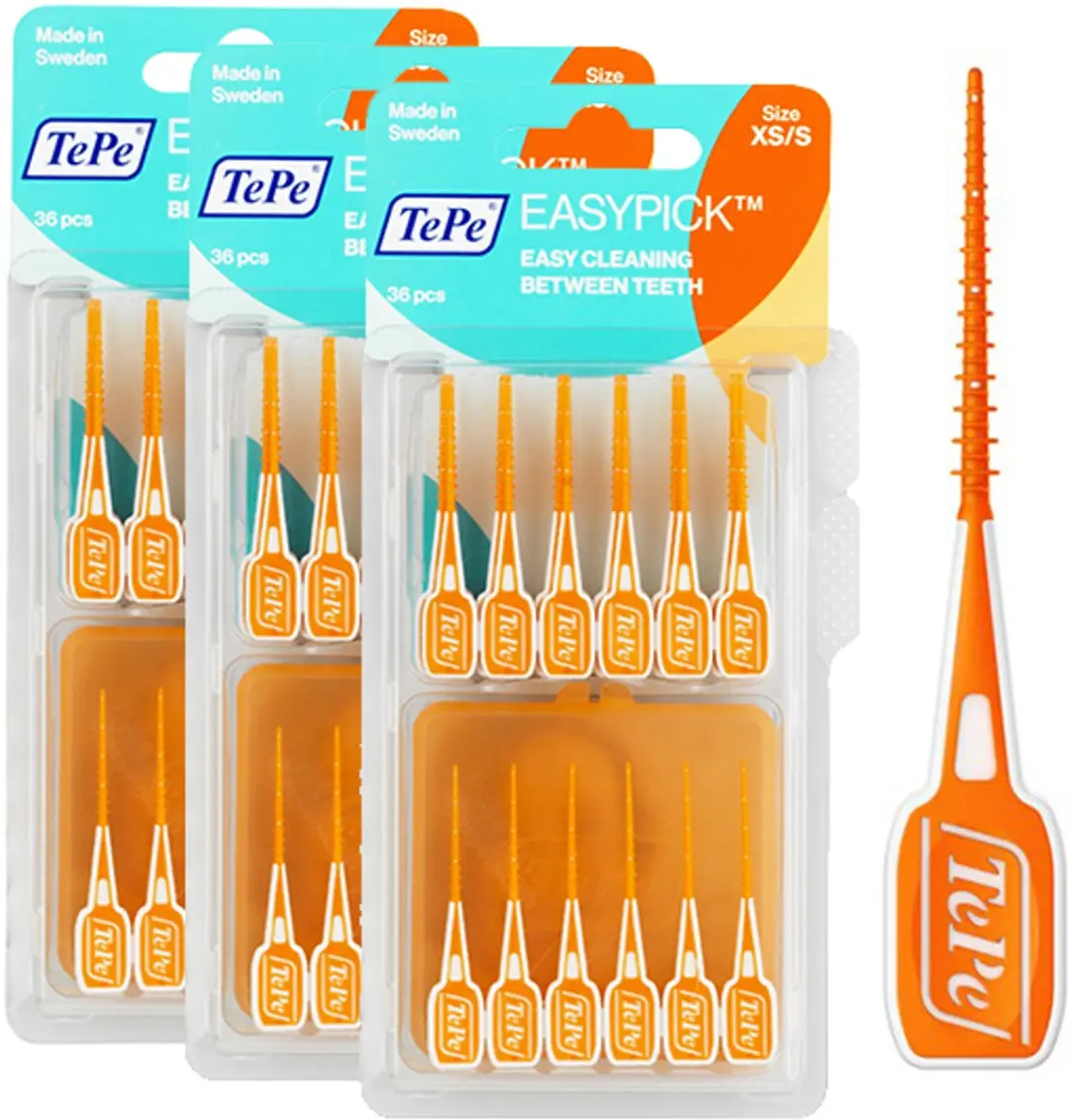 TePe EasyPick Maat XS/S - 20 Stuks (3x6) - Oranje