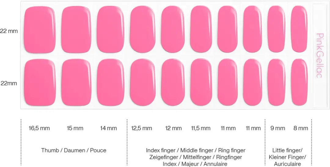 Pink Gellac UV Nagelstickers Neon Pink - 20 Stuks