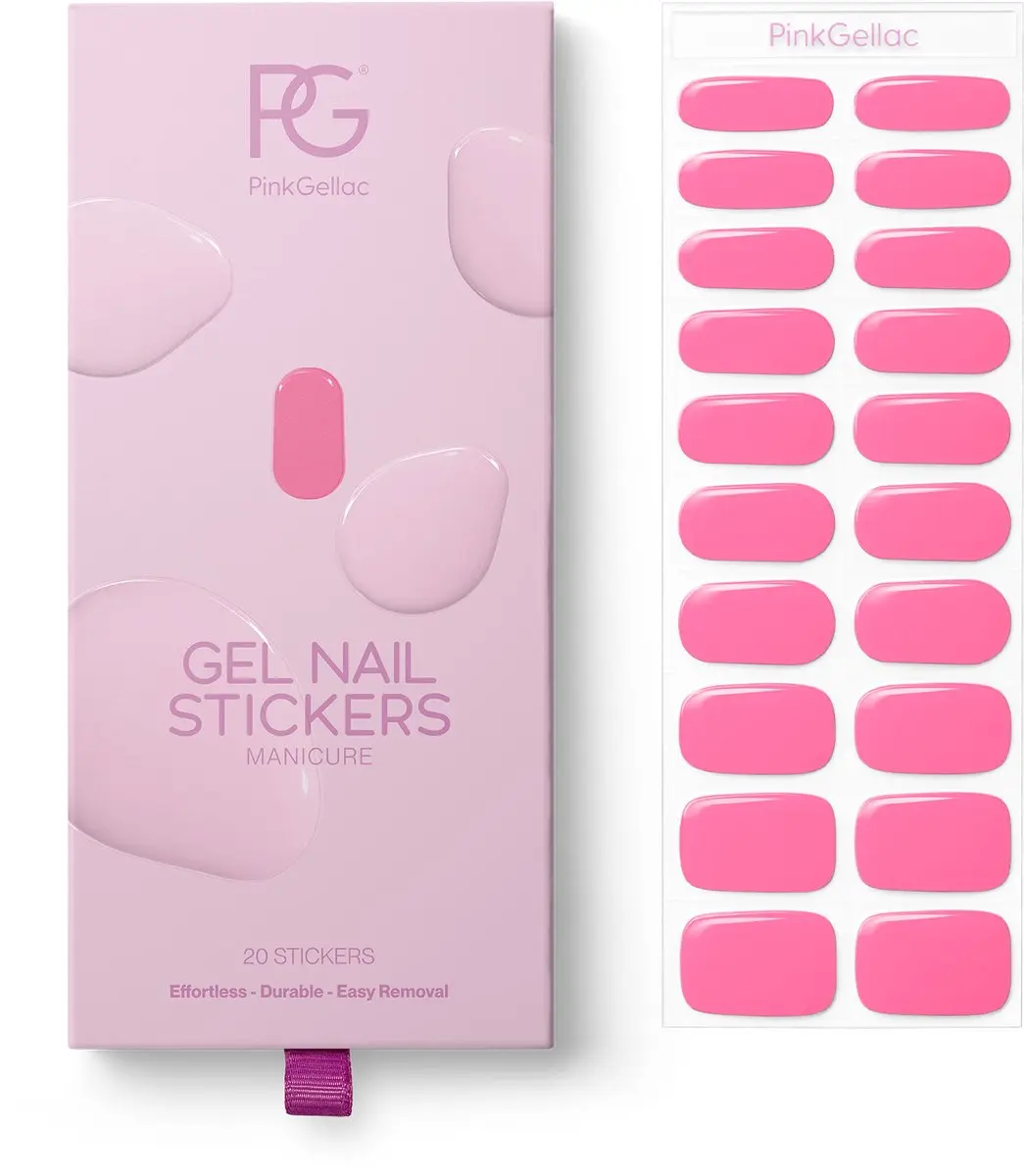 Pink Gellac UV Nagelstickers Neon Pink - 20 Stuks