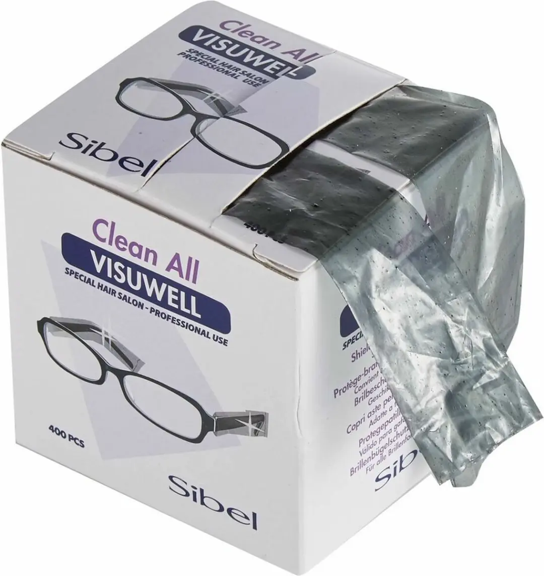 Sibel Clean All Visuwell Brilbeschermers 400 Stuks - Zwart