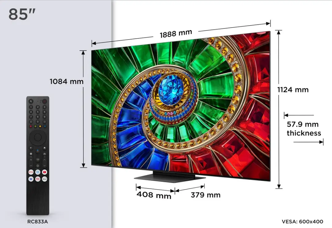 TCL RM7L 85RM7L 85" 4K Smart TV - Zwart