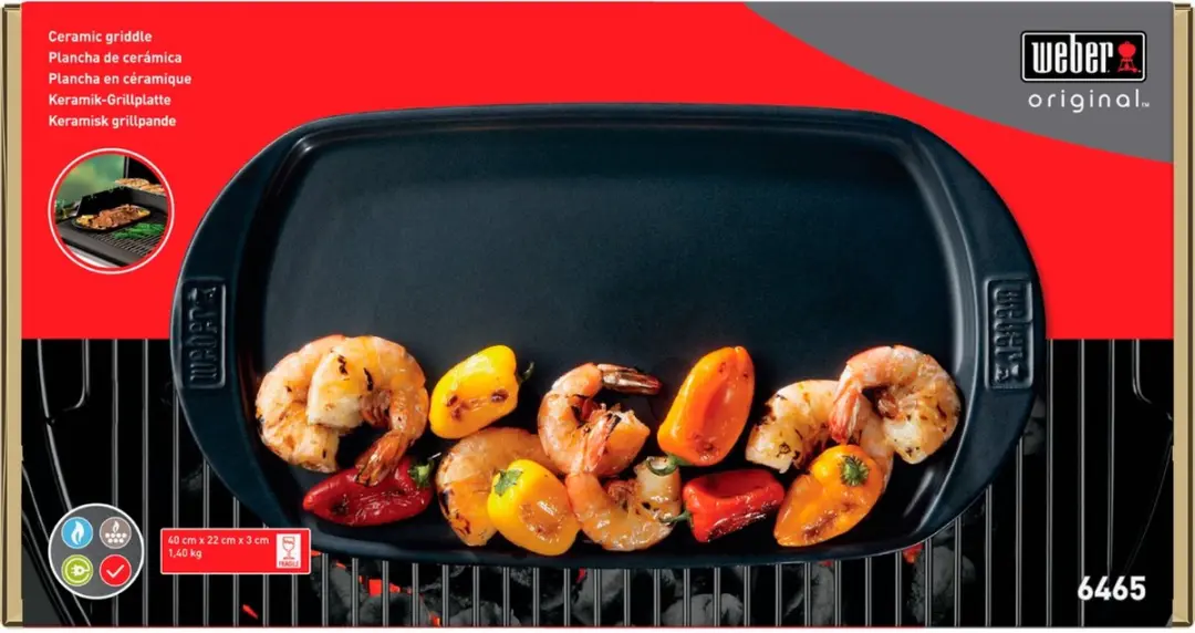 Weber Keramische Bakplaat 47cm - Zwart
