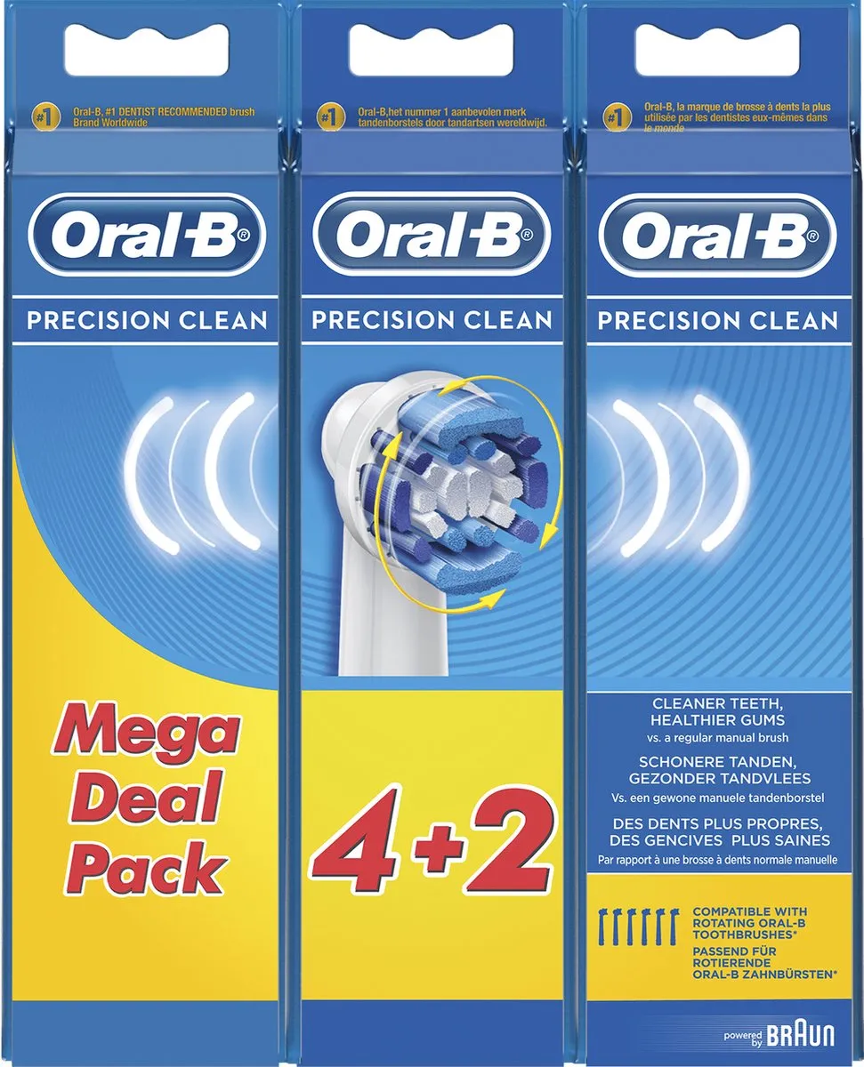 Oral-B Precision Clean Opzetborstels 6 Stuks - Blauw/Wit