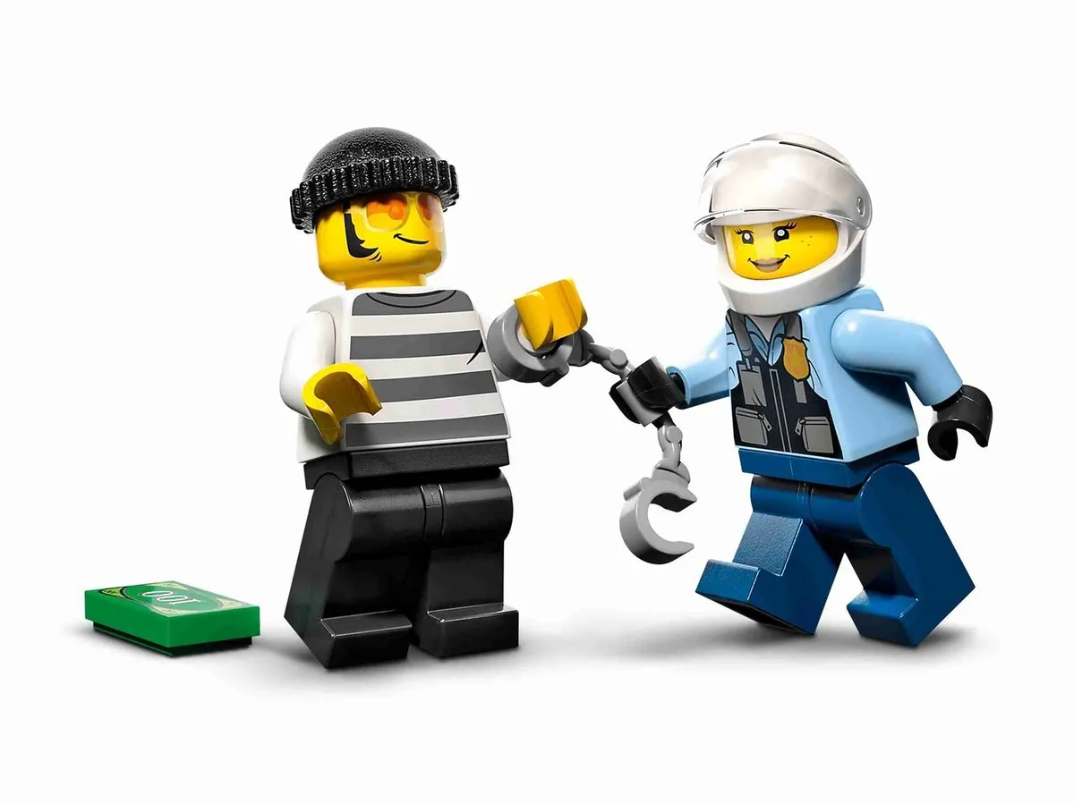 LEGO City Achtervolging Auto Op Politiemotor 60392 - 2 Minifiguren