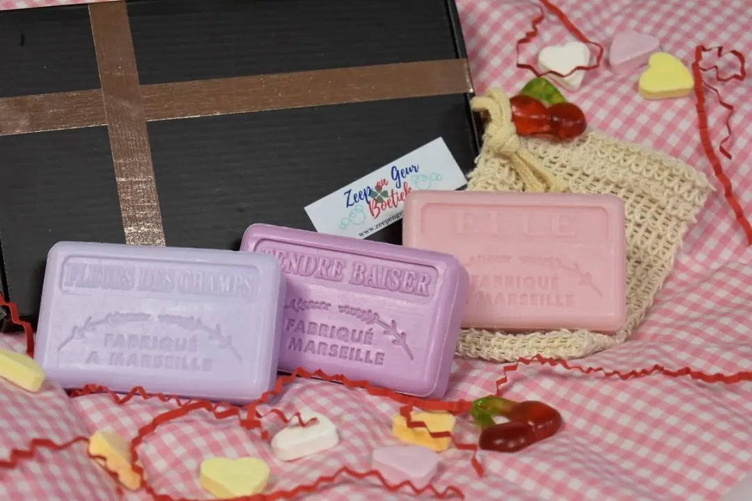 Savon de Marseille Valentijn Zeep Set Elle/Fleur de Champs/Tendre Baiser