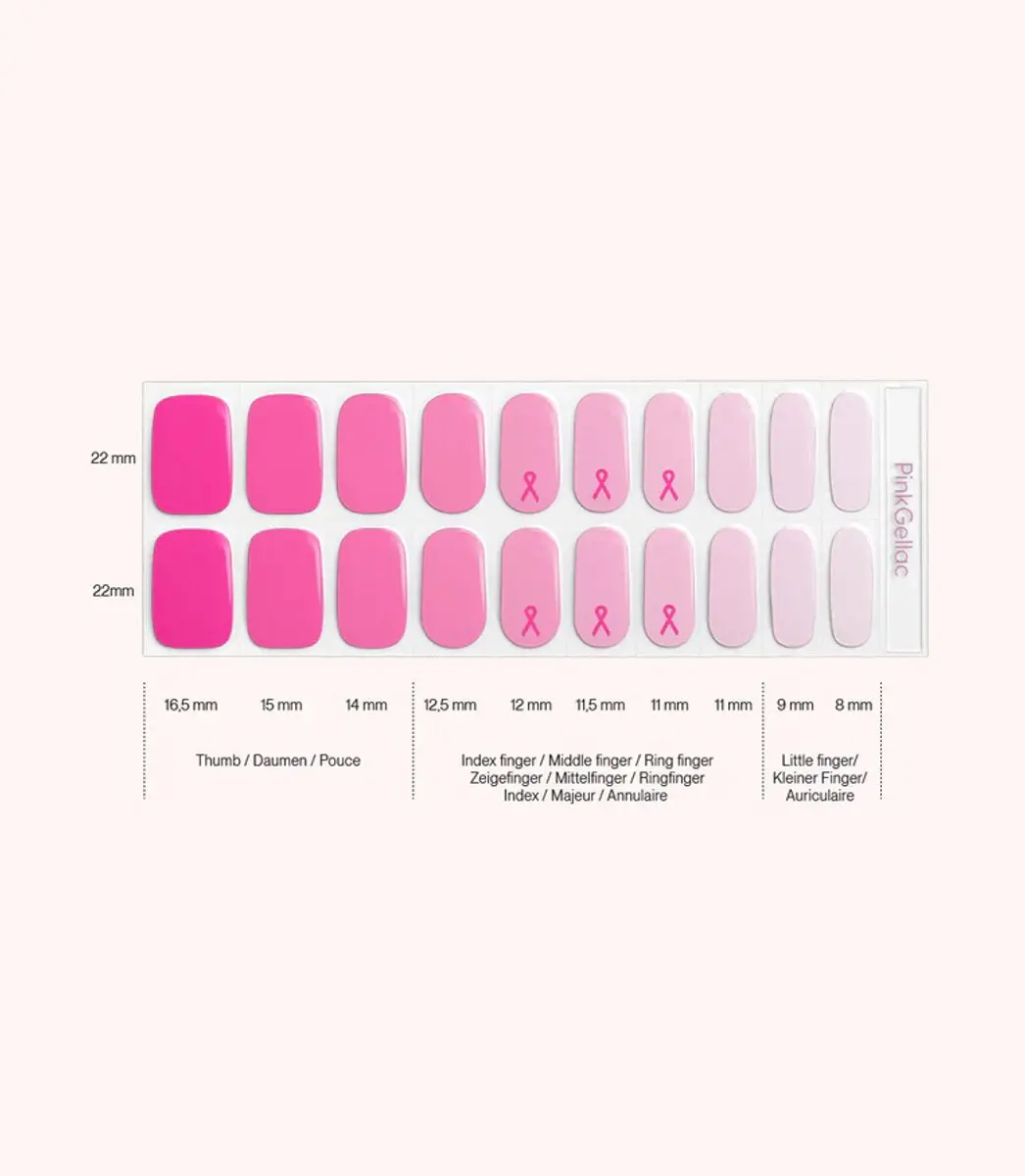 Pink Gellac UV Nagelstickers Blushed Ribbon 0052 - 20 Stuks