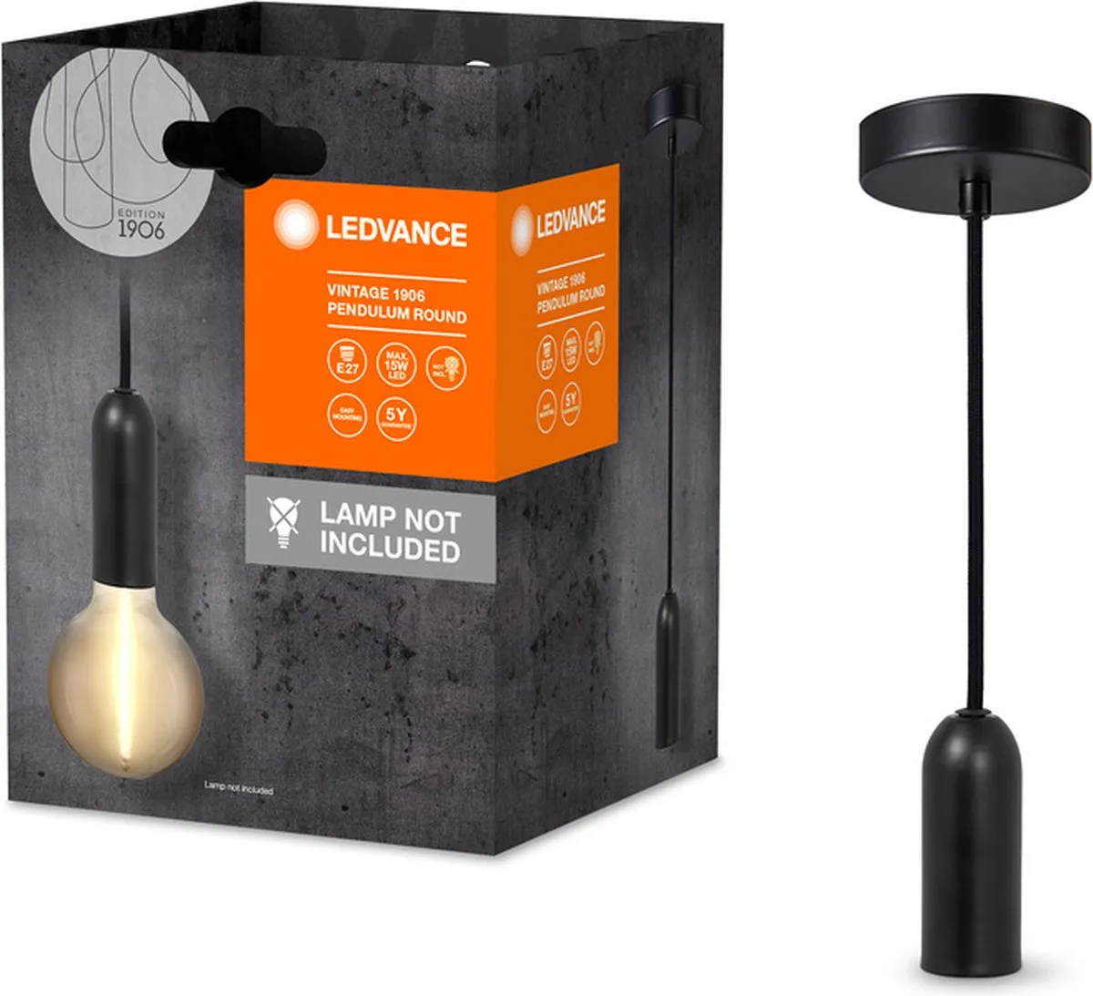 LEDVANCE Vintage 1906 Hanglamp E27 - Zwart