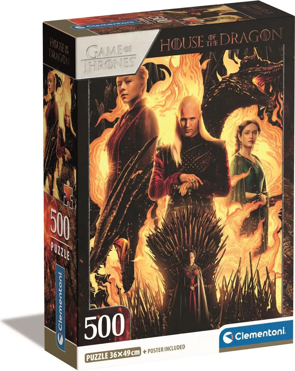 Clementoni House of Dragon Puzzel 500 Stuks