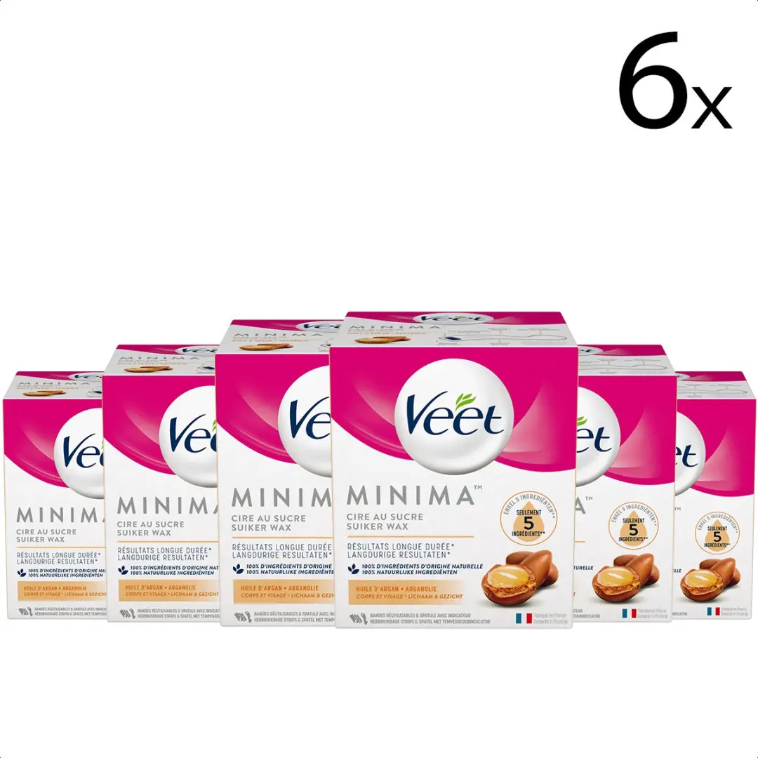 Veet Warme Wax Minima Arganolie - 6x250ml