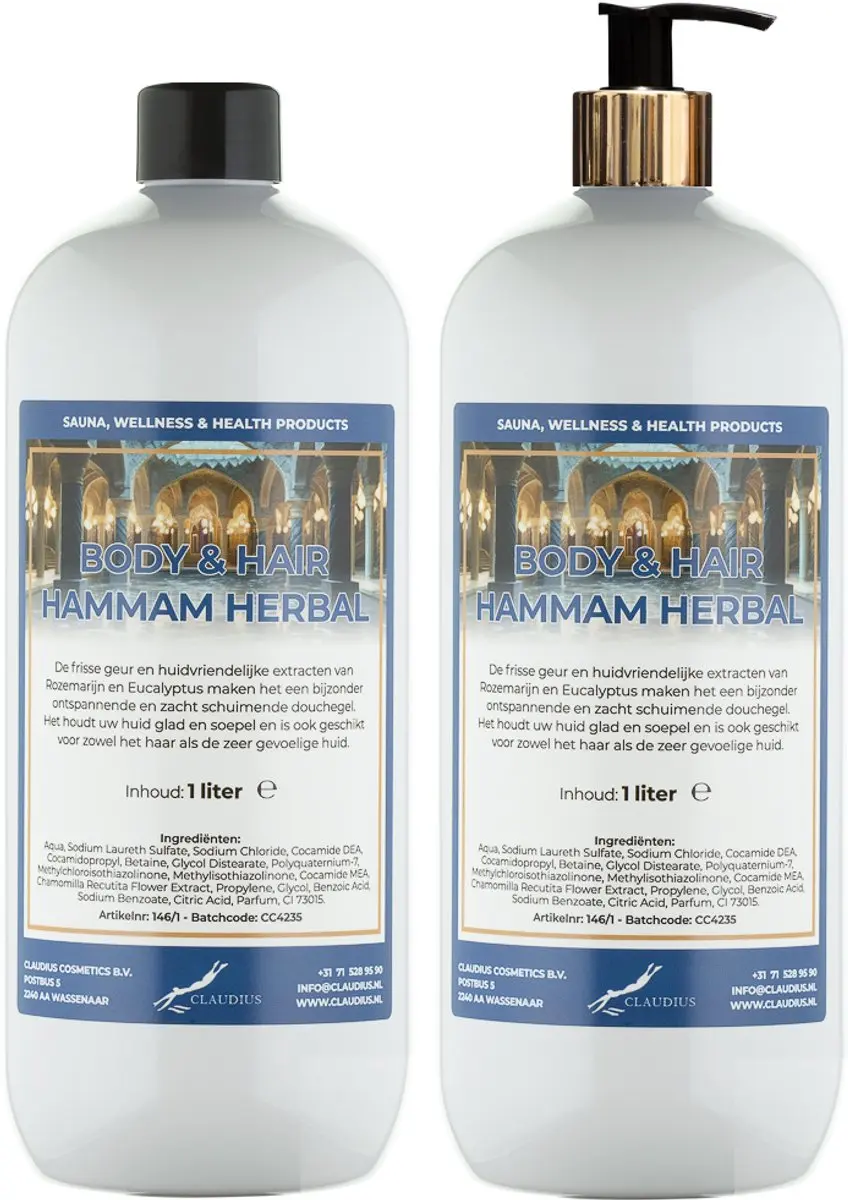 Splashbox Cosmetics Body & Hair Hammam Herbal 3 Liter - 3 Stuks