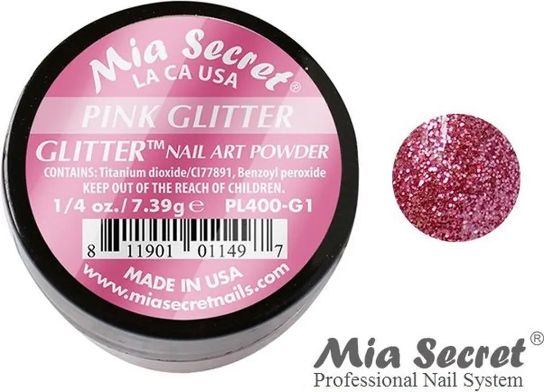 Mia Secret Glitter Acrylpoeder Roze 7.5ml