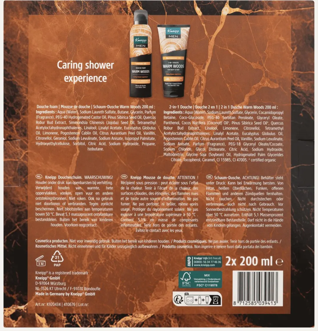Kneipp Warm Woods Favourites Douchegel Set - 2x 200ml