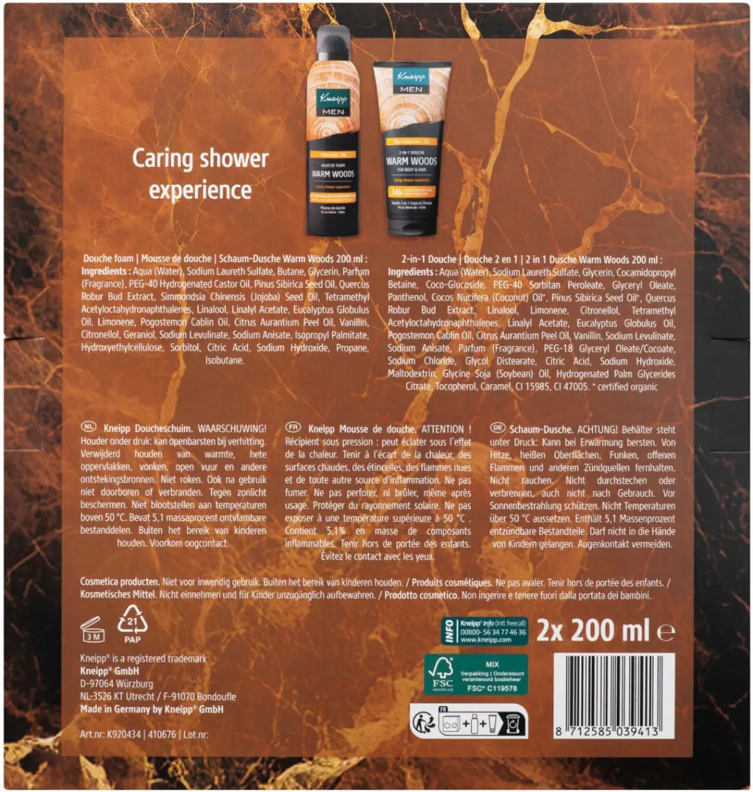 Kneipp Warm Woods Favourites Douchegel Set - 2x 200ml