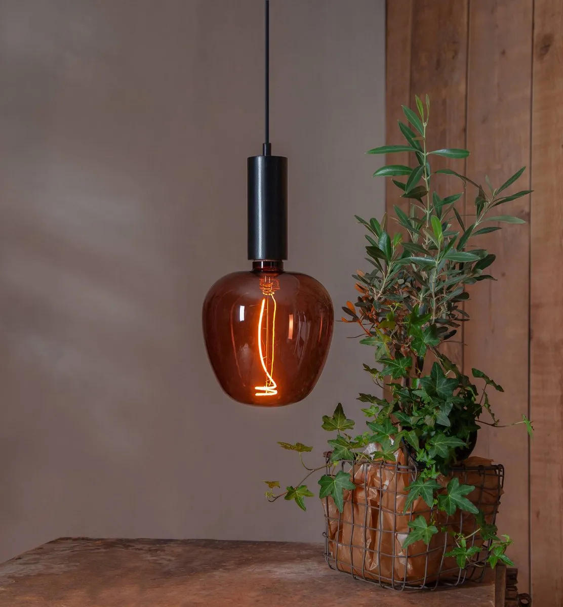 Eglo LED Lamp E27 Ø19cm G190 - Cognac - 2000K Dimbaar