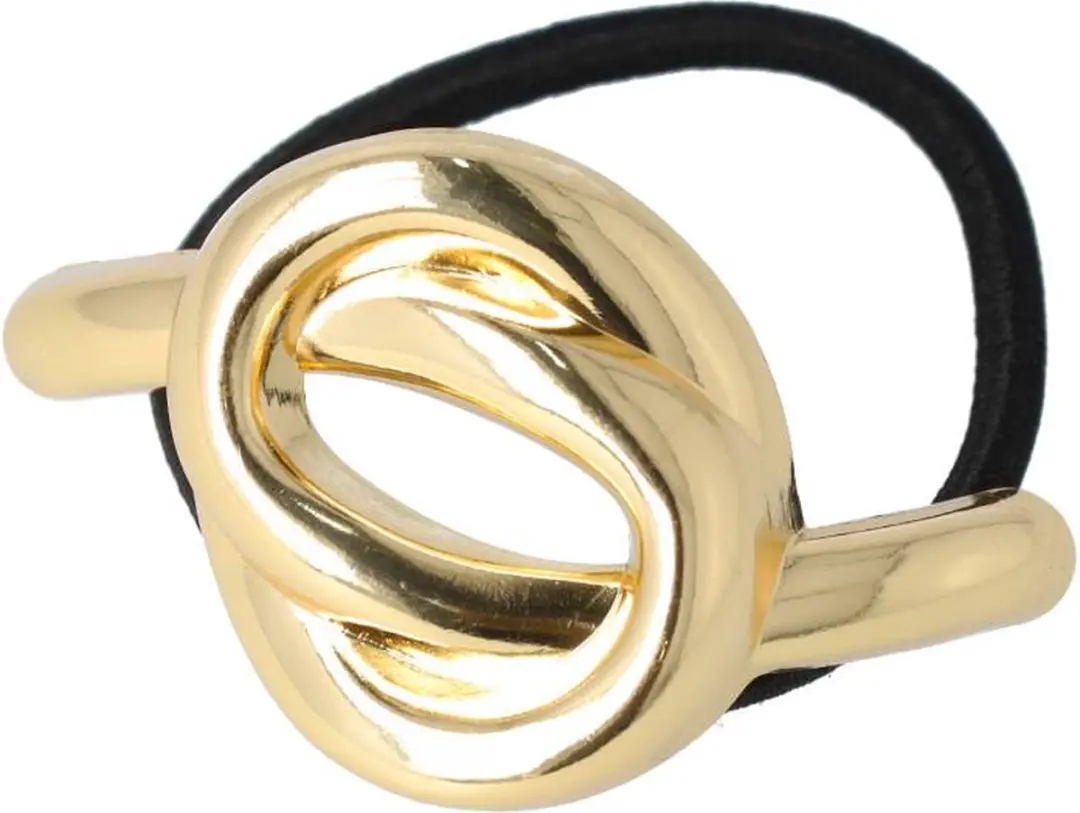 Haarsoires Cuff Haarelastiek 6cm - Zwart/Goud