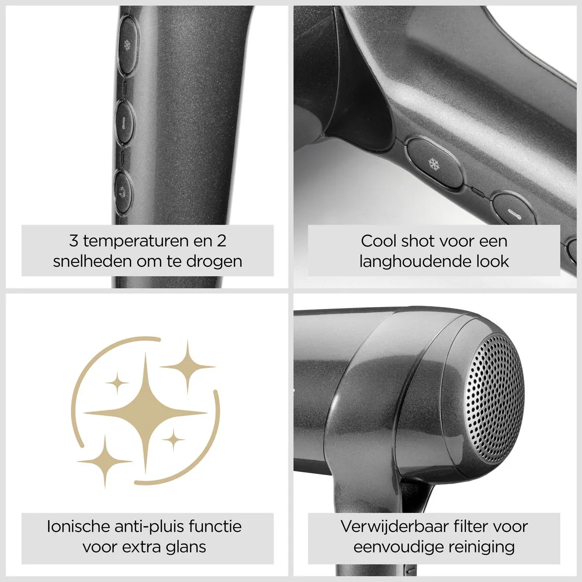 Babyliss Titanium Shine D6200DE Föhn - 1600W - Ionisch - Staal