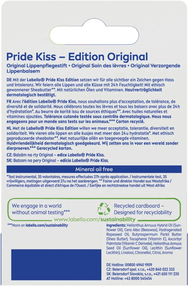 Labello Pride Kiss Edition Lippenbalsem - 12x 5,5ml Transparant