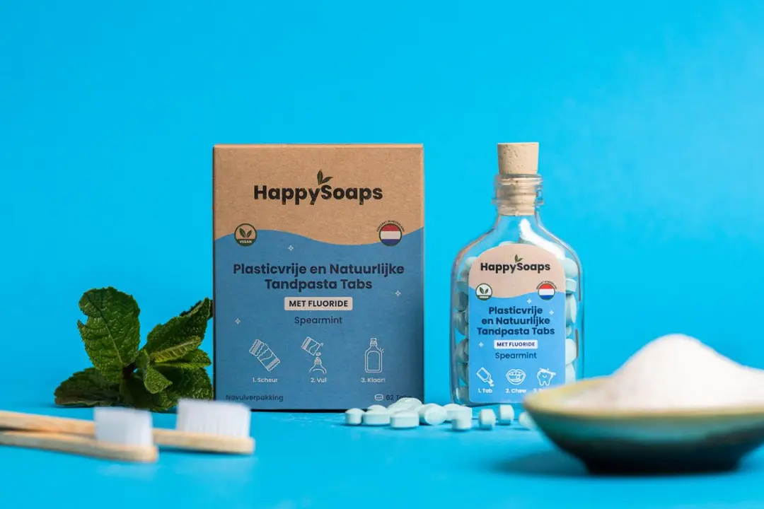 HappySoaps Fluoride Tandpasta Navulling Tabs 62 Stuks