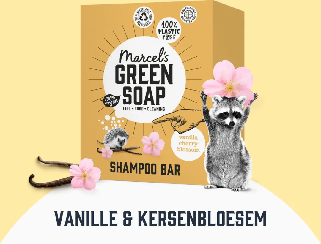 Marcel's Green Soap Shampoo Bar Vanille & Kersenbloesem - 6x90g