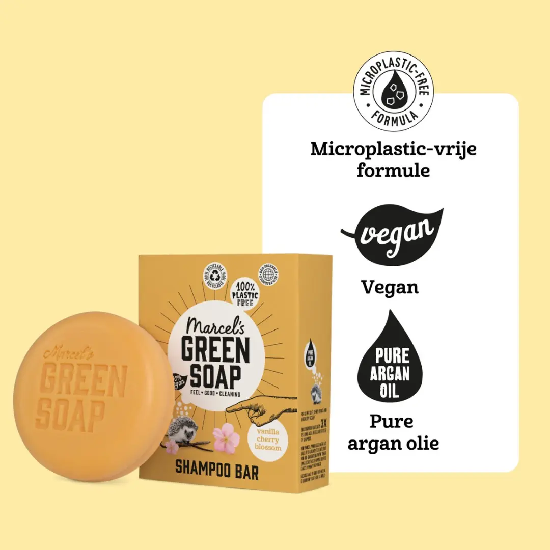 Marcel's Green Soap Shampoo Bar Vanille & Kersenbloesem - 6x90g