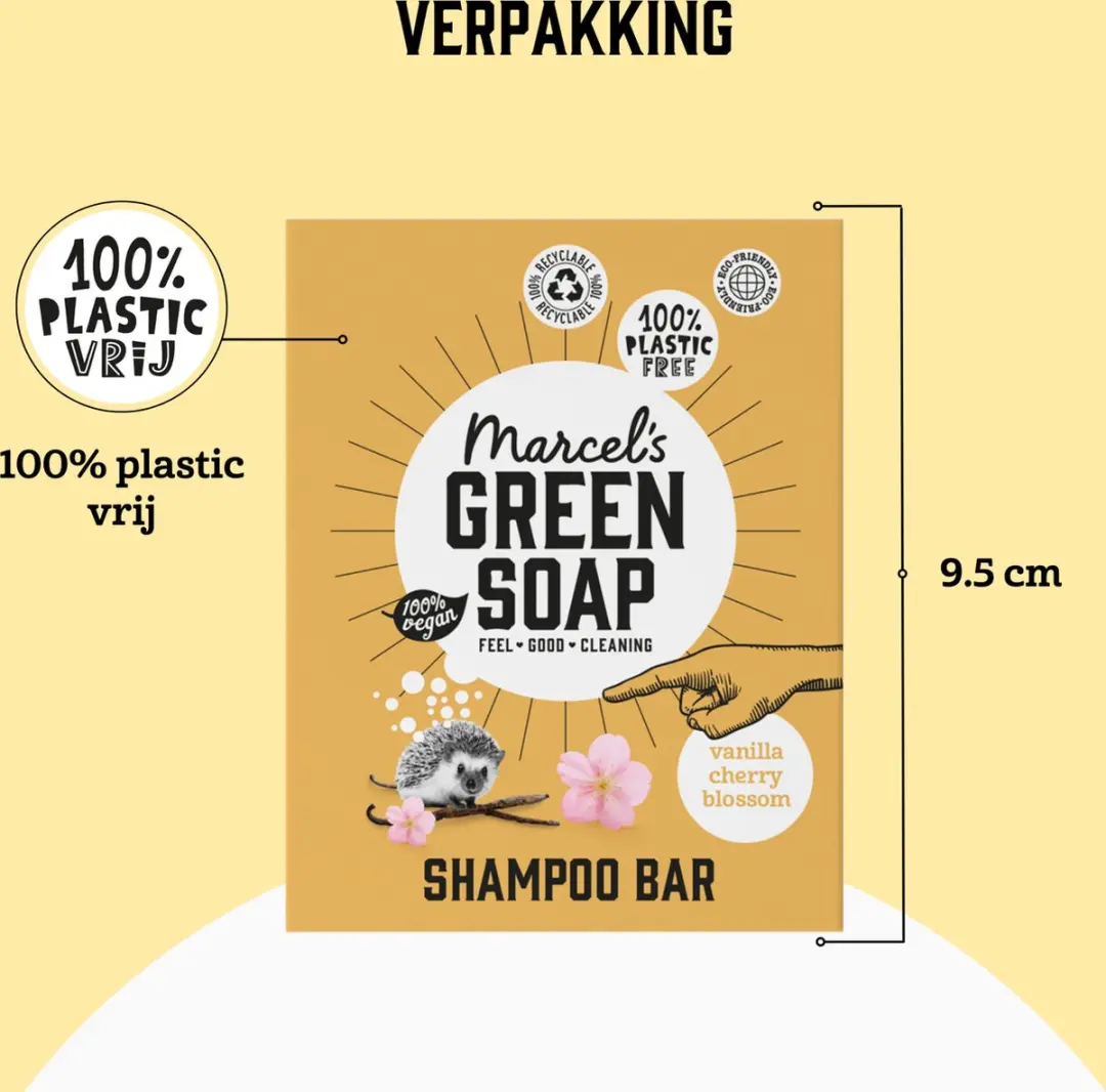 Marcel's Green Soap Shampoo Bar Vanille & Kersenbloesem - 6x90g