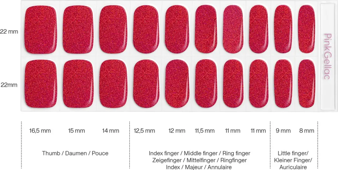 Pink Gellac UV Nagelstickers Sparkling Cherry - 20 Stuks