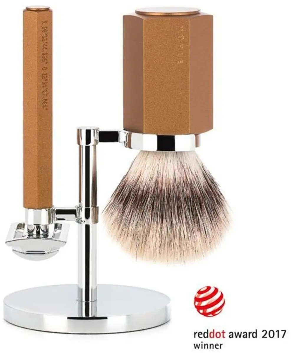 Mühle Scheerset Hexagon Saf.Razor - Bronze - 3 Stuks