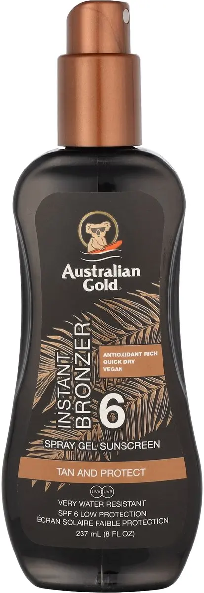 Australian Gold SPF 6 Spray Gel met Bronzer 237ml