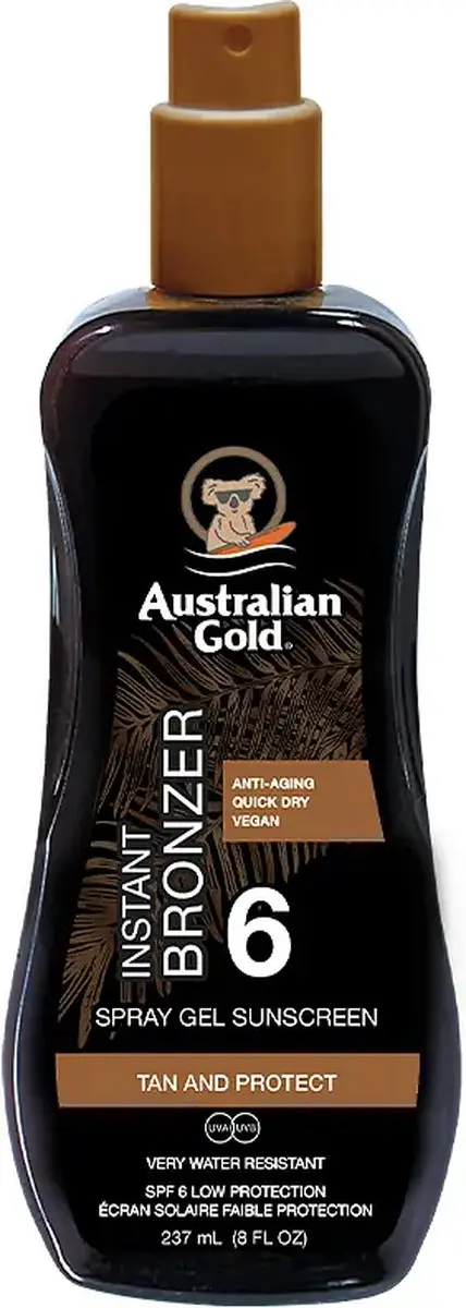 Australian Gold SPF 6 Spray Gel met Bronzer 237ml