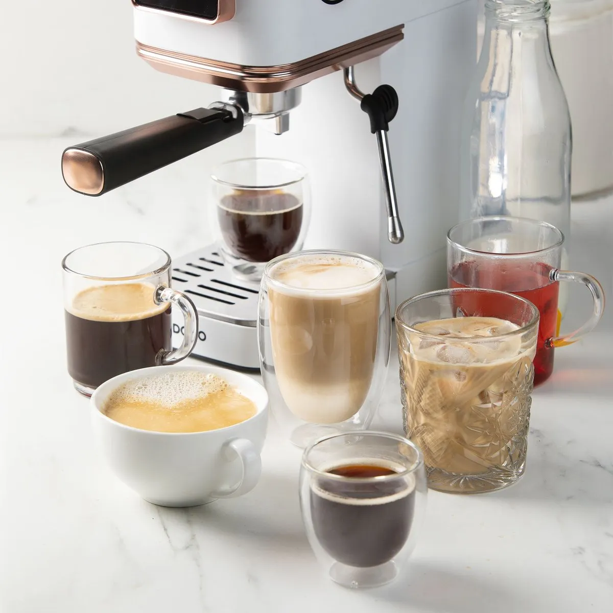 Domo DO746K Espressomachine - 20 Bar - Wit/Rosé