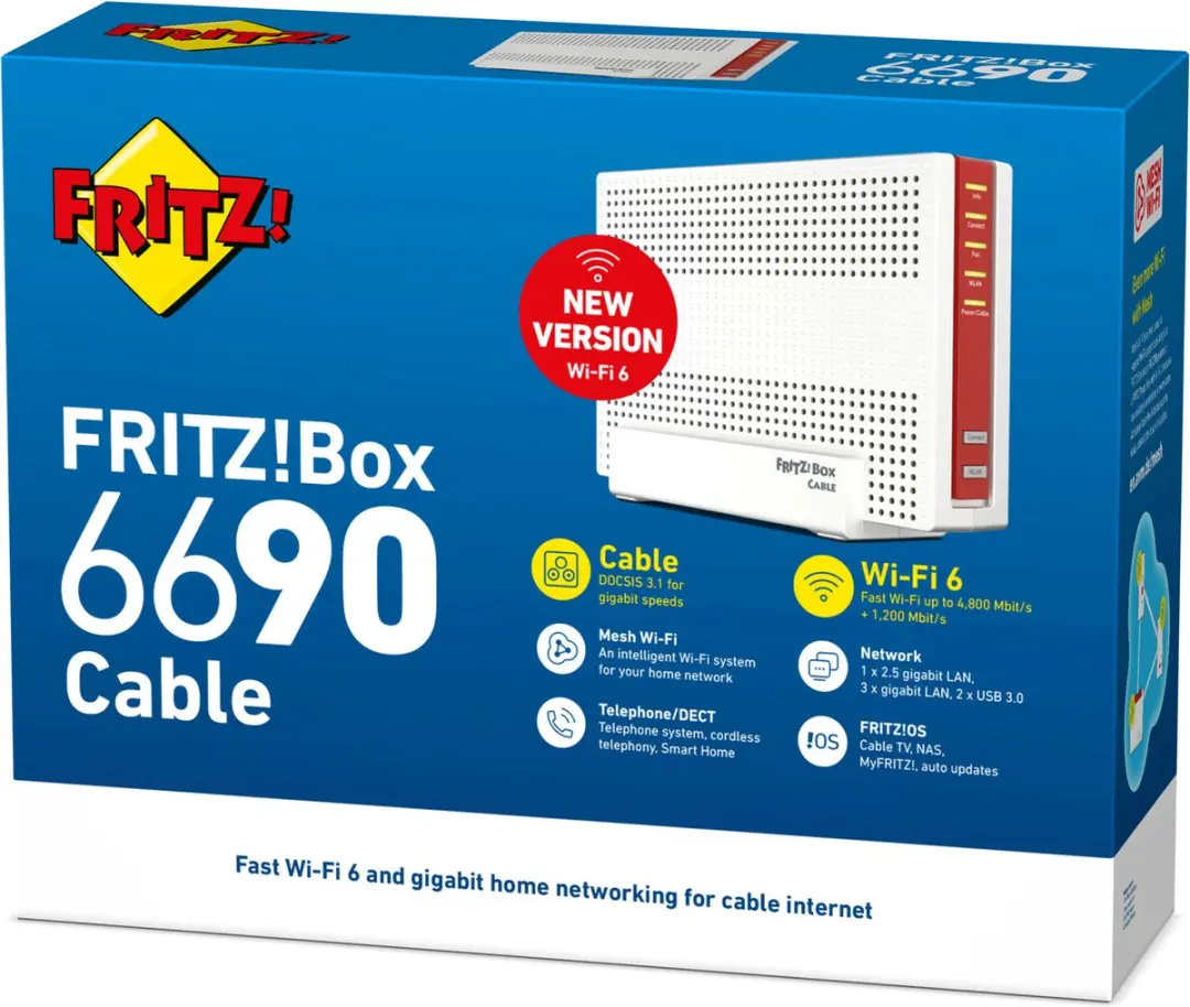 FRITZ!Box 6690 Kabel/COAX Router - WiFi 6 - 6000 Mbps