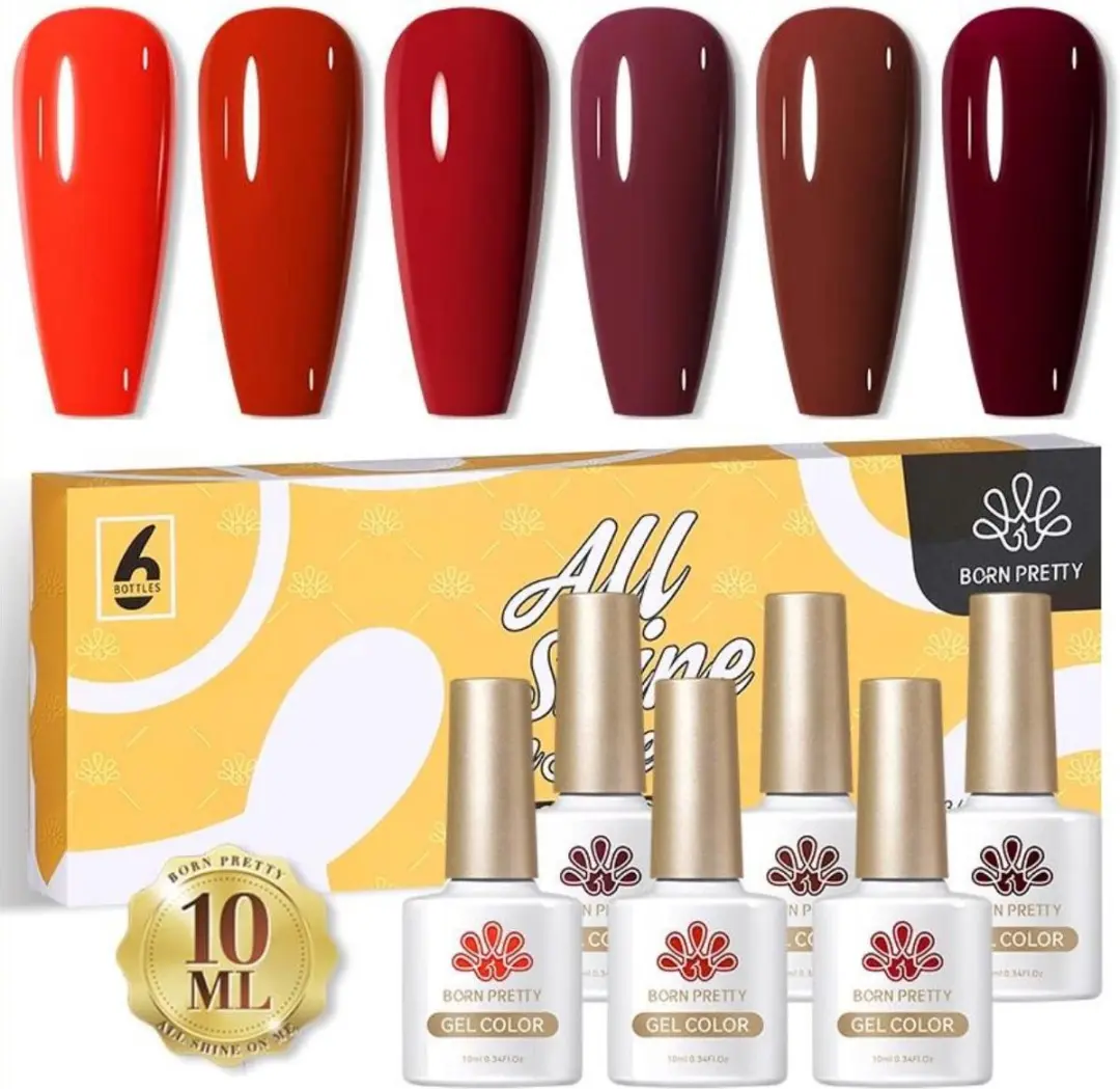 Born Pretty Gellak Set 6x10ml - Rood
